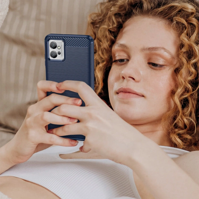 Carbon Case etui Xiaomi Poco F4 5G elastyczny silikonowy karbonowy pokrowiec czarne