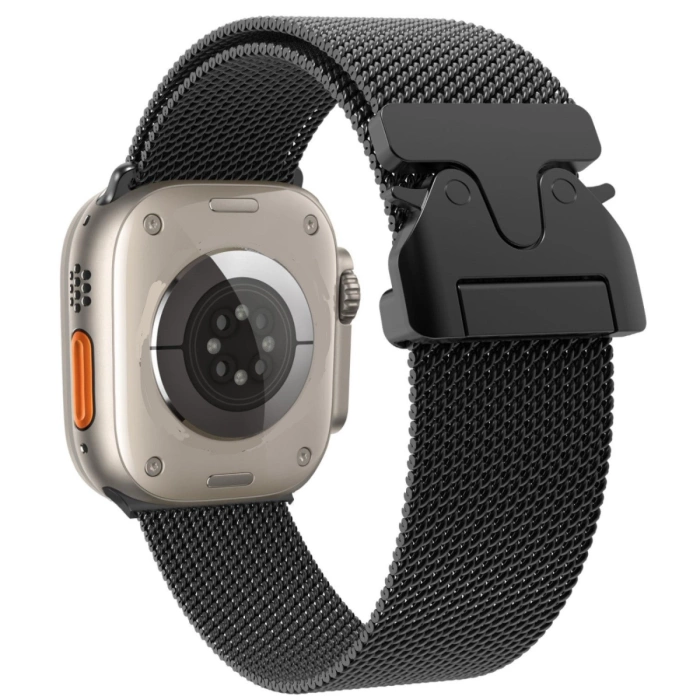 Titan-Milanaise-Loop-Armband 42/44/45/46/49 mm – schwarz