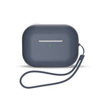 Funda de silicona para AirPods 3 + correa para la muñeca con cordón - azul