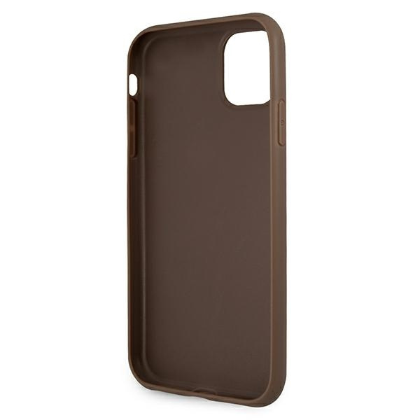 Guess GUHCN614GDBR iPhone 11 6.1 "brown / brown hardcase 4G Stripe