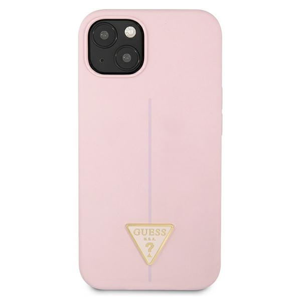 Hülle GUESS Apple iPhone 13 Silikon-Dreieck Lila Hartcase