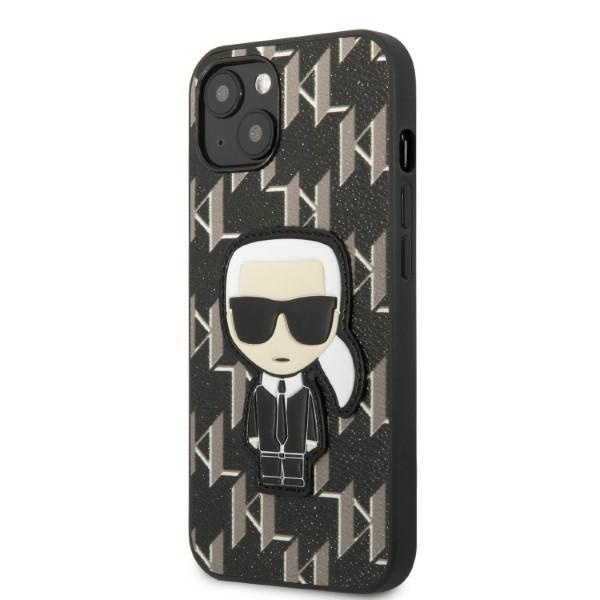 Obal Karl Lagerfeld Klhcp13mpmnikbk iPhone 13 6,1" Hardcase Black/black Monogram Ikonik Patch Case