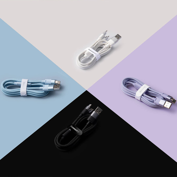 Baseus StarSpeed kabel 3v1 USB-A - Micro-USB / Lightning / USB-C 3,5A 1,2 m fialová