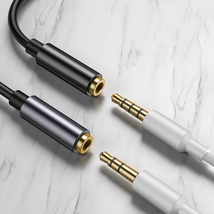 Baseus L54 sluchátkový adaptér USB-C na 3,5 mm audio jack DAC 24bitový 48 kHz černý (CATL54-01)