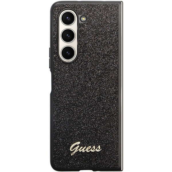 Hülle Guess GUHCZFD5HGGSHK F946 Galaxy Z Fold 5 schwarz/schwarz hartcase Glitter Script Case