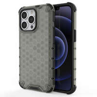 Housse blindée en nid d'abeille coque avec cadre en gel iPhone 13 Pro noir