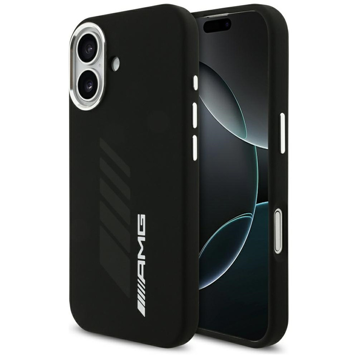 Etui AMG Silicone Oversize Rhombs        MagSafe do iPhone 17 czarny