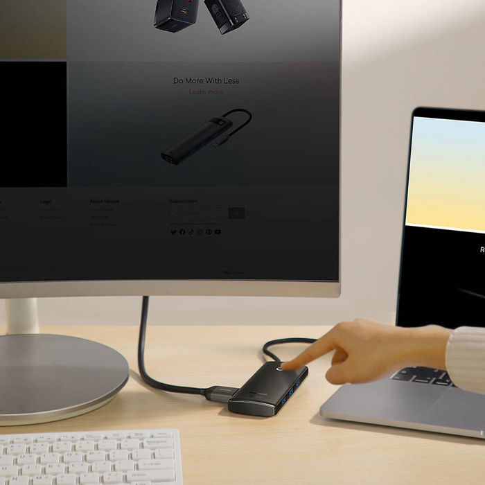 Docking station per hub di tipo C a 5 porte serie Baseus Lite (da tipo C a HDMI + USB 3.0 * 3 + PD) Nero