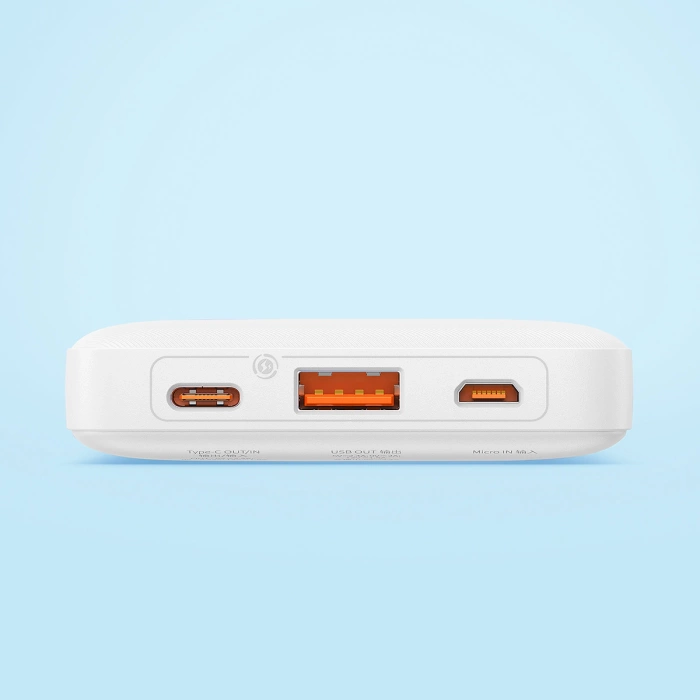 Baseus Airpow 20W 10000mAh Powerbank mit Baseus Simple Series USB-A - USB-C Kabel 30 cm - Weiß