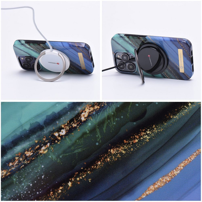 FORCELL F-PROTECT Mirage futerał kompatybilny z MagSafe do IPHONE 15 Plus jade marble