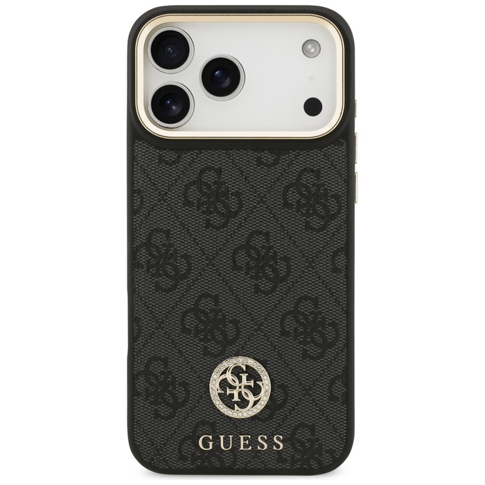 Etui Guess 4G Srtass Logo & Big Strap    Metal Buttons MagSafe do iPhone 17 Pro Max czarny