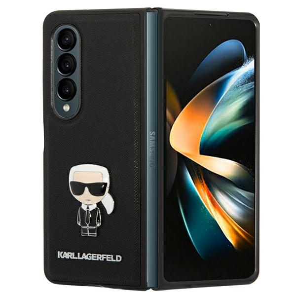 Case KARL LAGERFELD Samsung Galaxy Z Fold 4 Book Saffiano Ikonik Metal Black Case