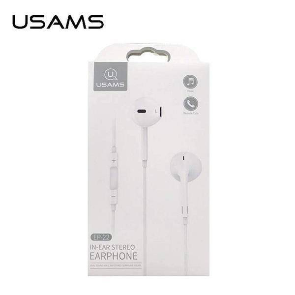 Casque Jack stéréo USAMS 3,5 mm blanc