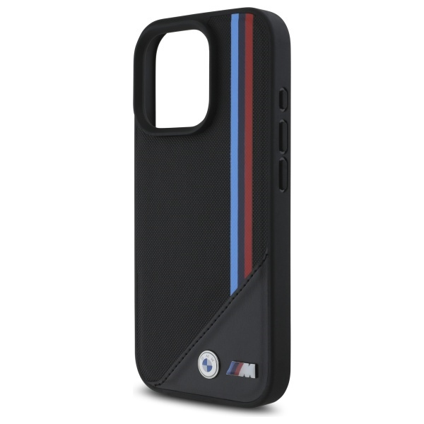 Coque BMW iPhone 16 Pro Max 6.9" noir/noircase M Meshed Tricolor Stripes MagSafe
