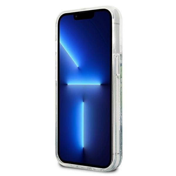 Hülle GUESS Apple iPhone 13 Pro Max Flower Liquid Glitter Grün Hartcase