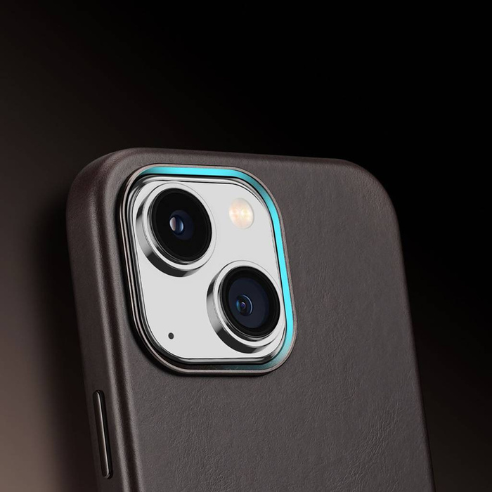 Dux Ducis Naples pouzdro pro iPhone 14 kožený kryt (MagSafe kompatibilní) tmavě hnědý