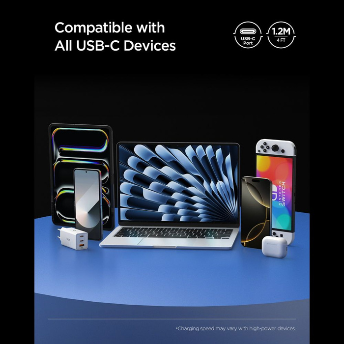 Spigen EB24012CC CABLE ESENCIAL TIPO-C 240W 120CM NEGRO