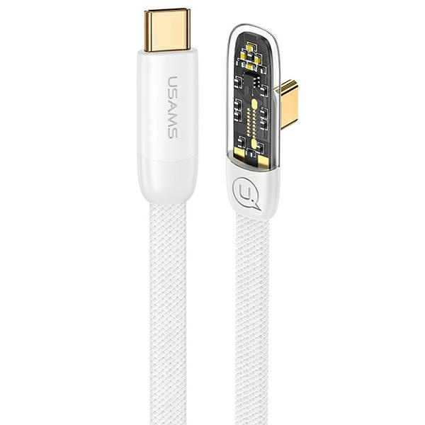 USAMS Kabel úhlový USB-C na USB-C PD 100W rychlé nabíjení Iceflake Series 2m bílá/bílá SJ587USB02 (US-SJ587)