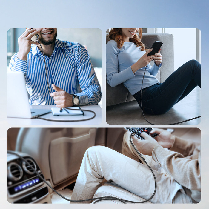 Joyroom Light-Speed ​​​​Series SA25-AC6 Câble de transfert rapide USB-A / USB-C 100W 1,2m - Noir