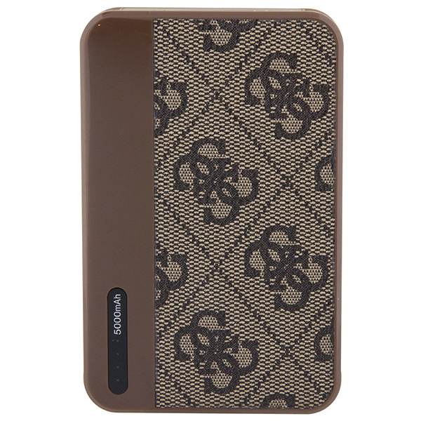 Guess Powerbank 15W GUPB5LP4GEGW 5000mAh marrón/marrón 4G Piel Metal Logotipo