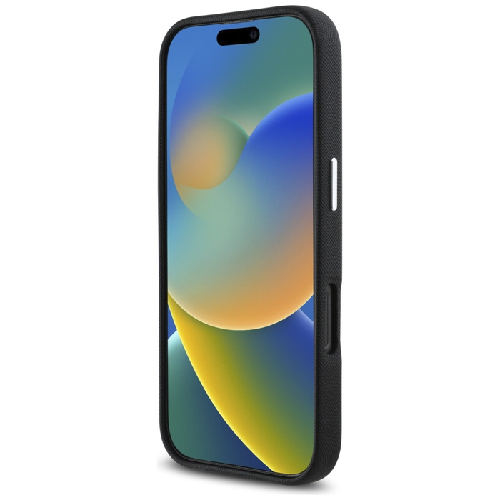 Etui Karl Lagerfeld Saffiano Full         Wrapped Elongated Metal Logo MagSafe do iPhone 16 Pro Max czarny