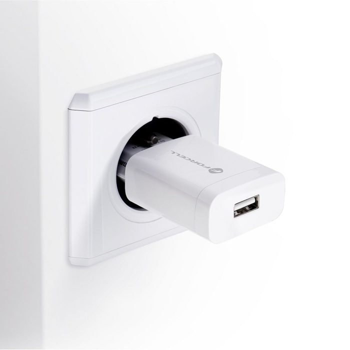 Ładowarka sieciowa do telefonu Forcell F-Energy USB A QC3.0 2,4A 18W TFK-TC-1099 biała