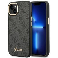 Case GUESS Apple iPhone 14 4G Vintage Gold Logo Black Hardcase