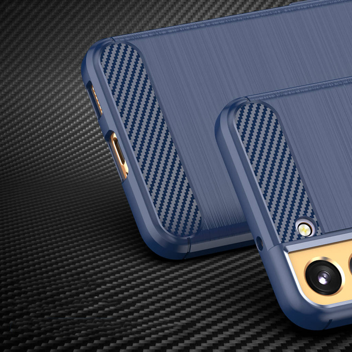 Custodia in carbonio per Samsung Galaxy S23 cover in carbonio flessibile in silicone blu