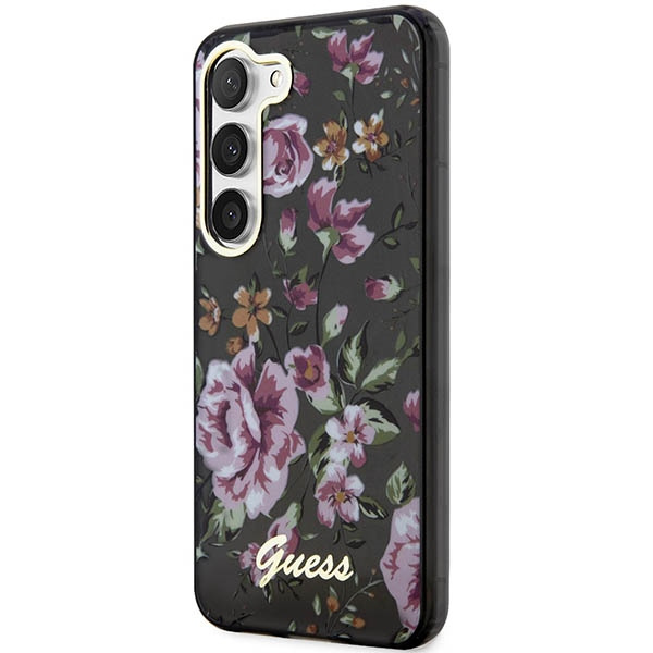 Hülle Guess GUHCS23MHCFWSK S23 Plus S916 schwarz/schwarz hartcase Flower Collection Case