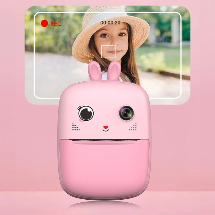 Mini Thermal Printer for Kids with Camera and Camcorder - Pink