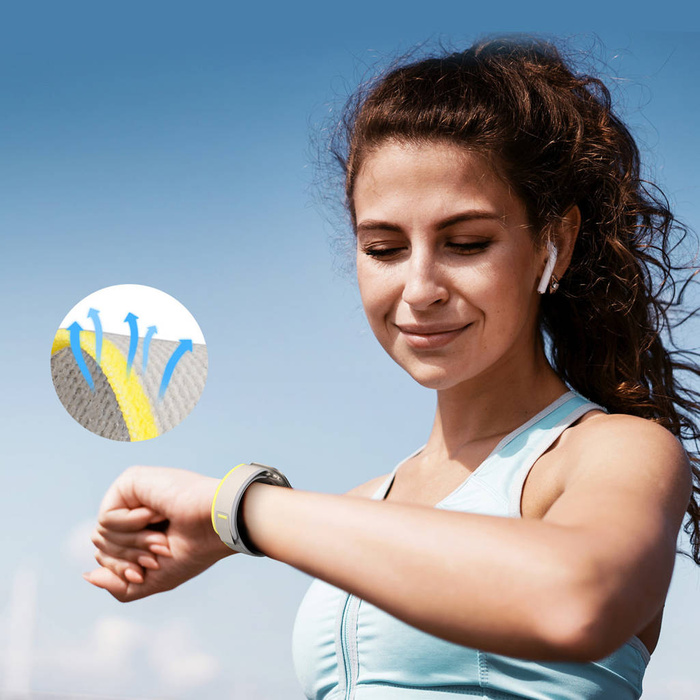 Sportovní řemínek na suchý zip pro Apple Watch Ultra/8/7/6/SE/5/4/3/2/1 (42, 44, 45, 49 mm) Dux Ducis Strap YJ verze – žluto-béžová