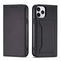 Custodia per carte magnetiche per iPhone 12 Pro Max Custodia per carte Portafoglio Porta carte nera