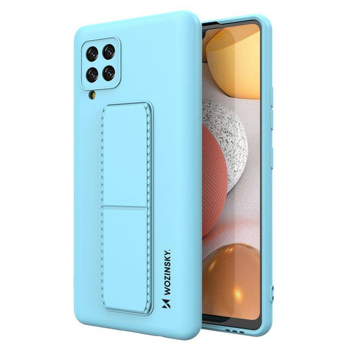 Wozinsky Kickstand Case Funda de silicona con soporte para Samsung Galaxy A42 5G Azul claro