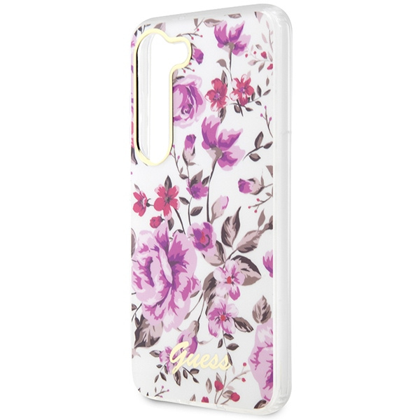 Obal Guess Guhcs23shcfwst S23 S911 White/White Hardcase Flower Collection Case
