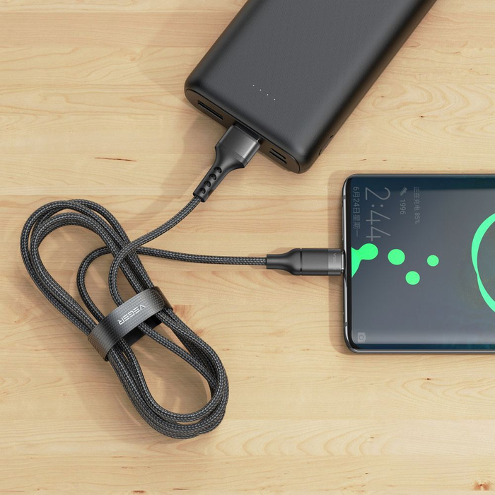 VEGER kabel USB A do Typ C PD 5A 100W AC03 1,2 m czarny 