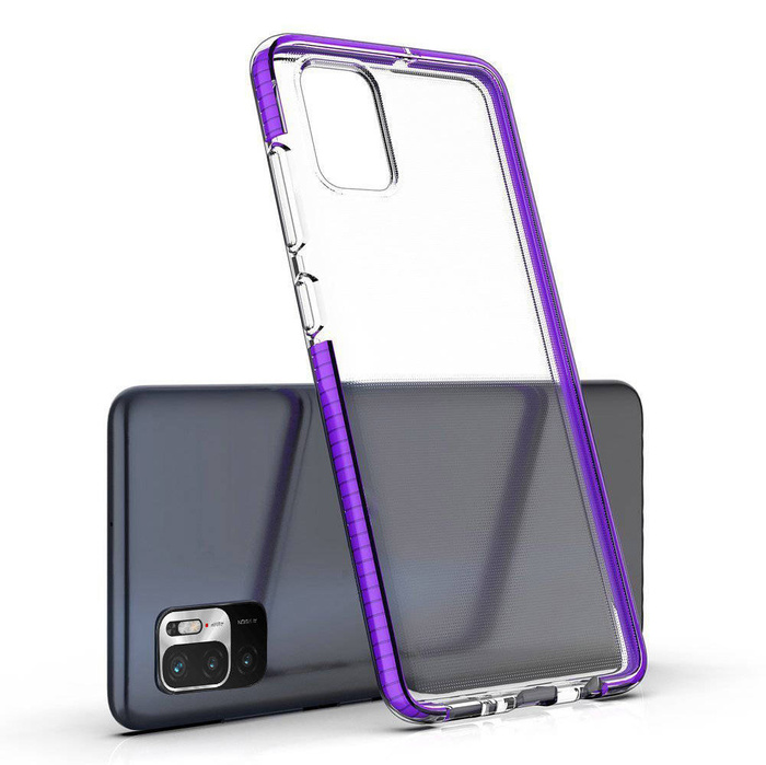 Pružinový Case gelový kryt pouzdro s barevným rámečkem pro Xiaomi Redmi Note 10 5G / Poco M3 Pro žlutý