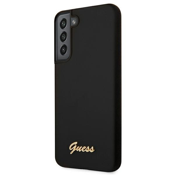 Coque GUESS Samsung Galaxy S22 Plus Silicone Script Métal Logo Noir Hardcase