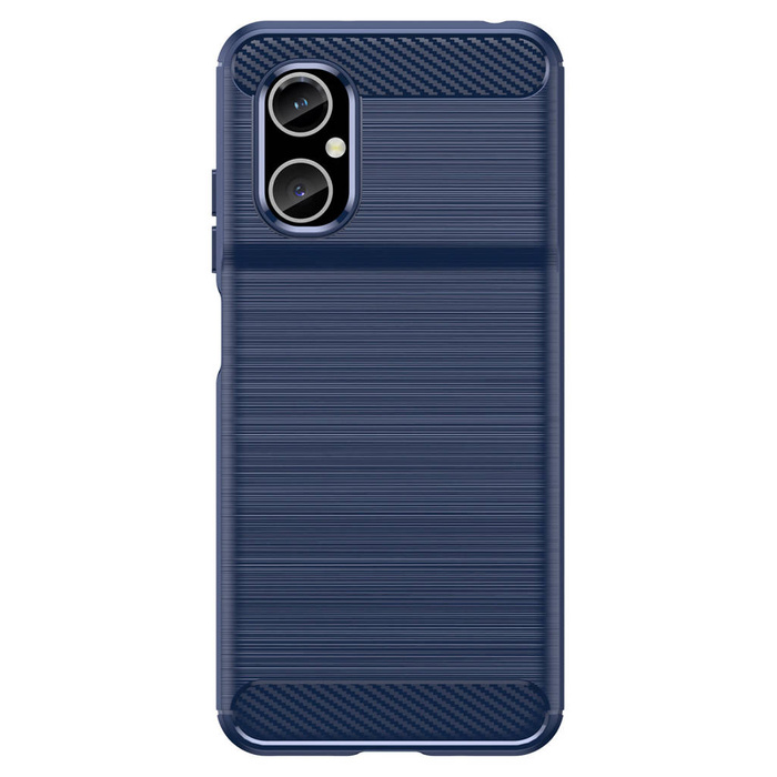 Funda de carbono para Xiaomi Redmi Note 11E /Redmi 10 5G / Redmi 10 Prime+ 5G / Poco M4 5G Funda de silicona flexible de carbono azul