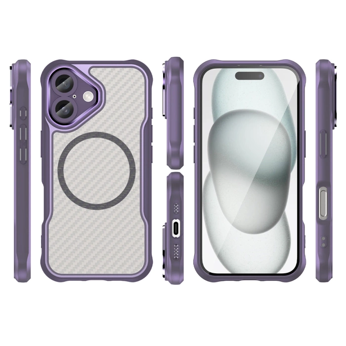 Leading Series MagSafe Silicone Case for iPhone 16 Plus - Purple