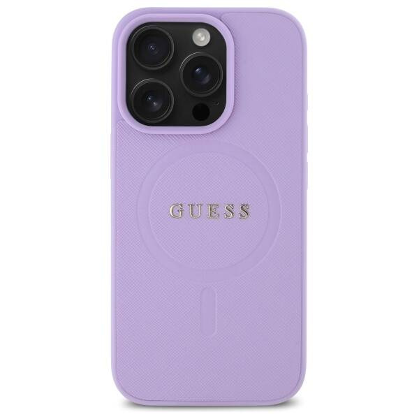 Etui Guess iPhone 16 Pro Max 6.9" fioletowy/purple harcase Saffiano MagSafe