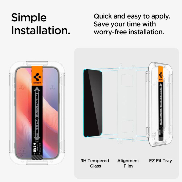 Vidrio Templado Spigen Glas.tr "ez Fit" 2-pack iPhone 15 Privacidad