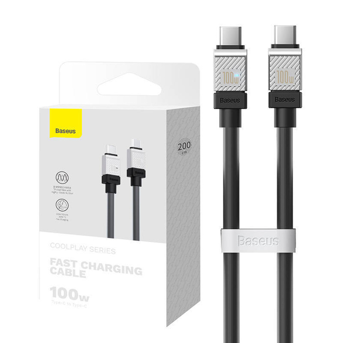 Cable USB-C to USB-C Baseus Cafule, 100W, 1m (black)
