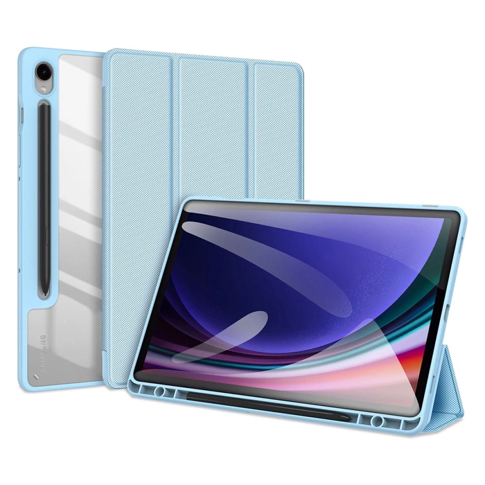 Dux Ducis Toby Hülle mit Klappe und Ständer für Samsung Galaxy Tab S9 / S9 FE – blau