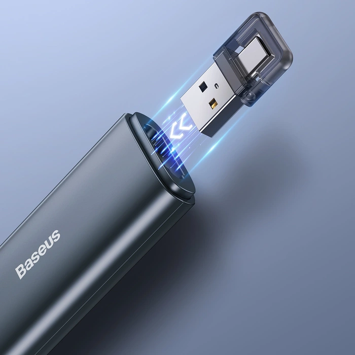 Baseus Orange Dot Multifunctional remote control for presentation, with a red laser pointer - gray