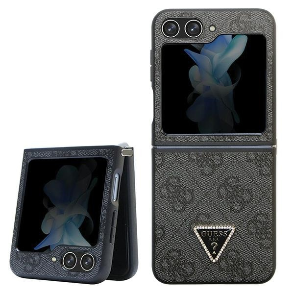 Coque Guess GUHCZF5P4TDPK F731 Galaxy Z Flip5 noir/noircase Cuir 4G Diamond Triangle Case