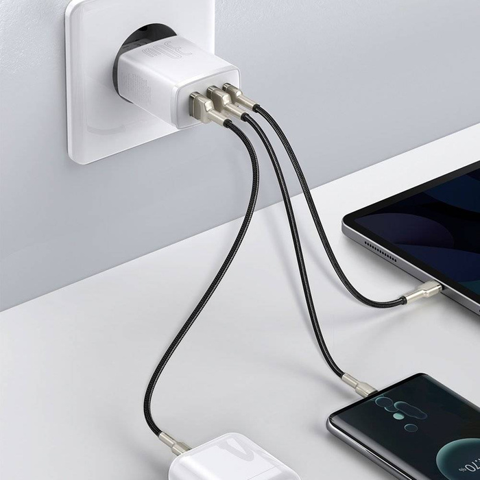 [APRÈS RETOUR] Chargeur rapide Baseus Compact USB Type C / 2x USB 30W 3A Power Delivery Quick Charge blanc (CCXJ-E02)
