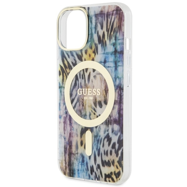 Coque Guess GUHMP14SHLEOPWB iPhone 14 6.1" bleu/bleu durcase Leopard MagSafe Case