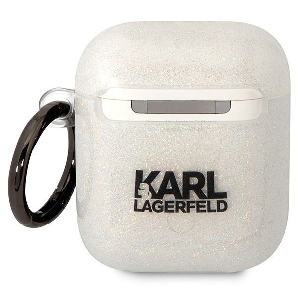 Karl Lagerfeld KLA2HNKCTGT Airpods 1/2 Abdeckung transparent Gliter Karl&amp;Choupette