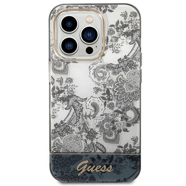 Case Guess iPhone 14 Pro 6.1" grey/grey hardcase Porcelain Collection