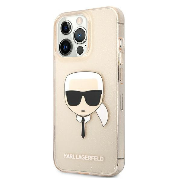 ETUI Karl Lagerfeld KLHCP13XKHTUGLGO iPhone 13 Pro Max 6.7" oro/oro hardcase Glitter Karl's Head CASE